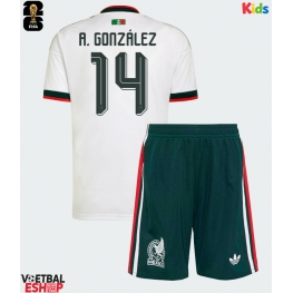 Mexico Armando Gonzalez #14 Uit tenue Kids WK 2026 Korte Mouw (+ Korte broeken)